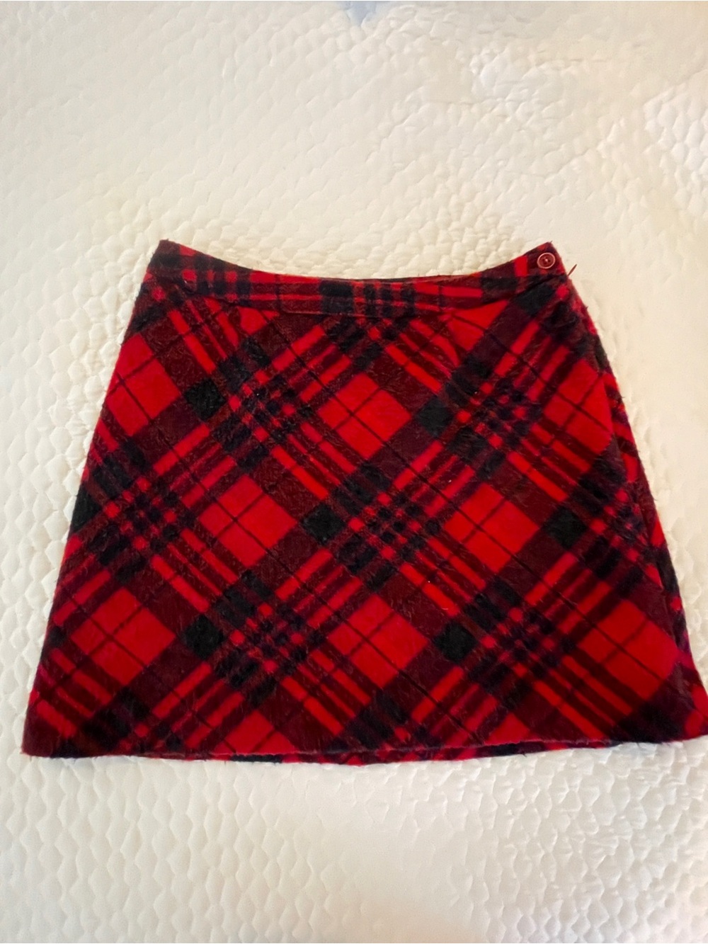 Vintage Espirit Plaid A-Line Wool Mini Skirt